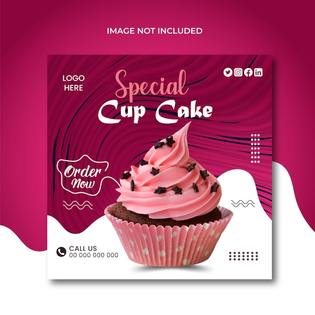 Special Cup Cake Social Media Post template design