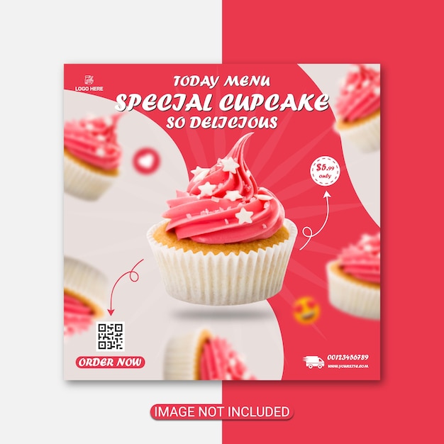 Special Cupcake Flyer Template Design Premium Vector