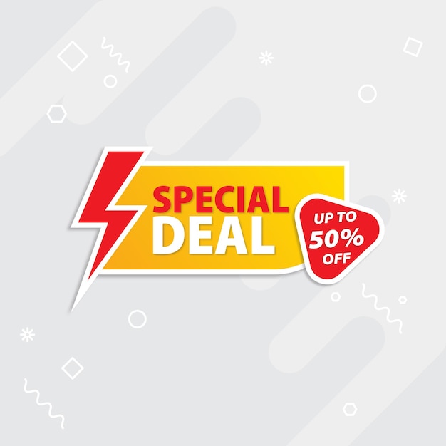 Special deal business advertising tag on a yellow bubble