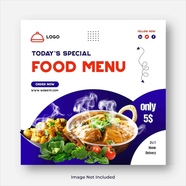 Special delicious food social media banner post template