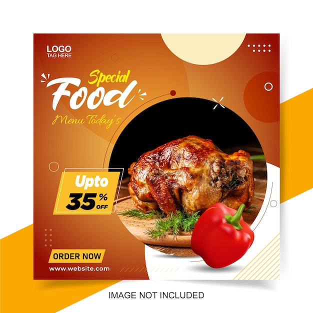 Special delicious food social media banner post template