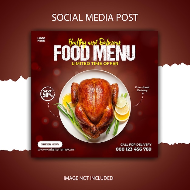 Special delicious food social media banner post template