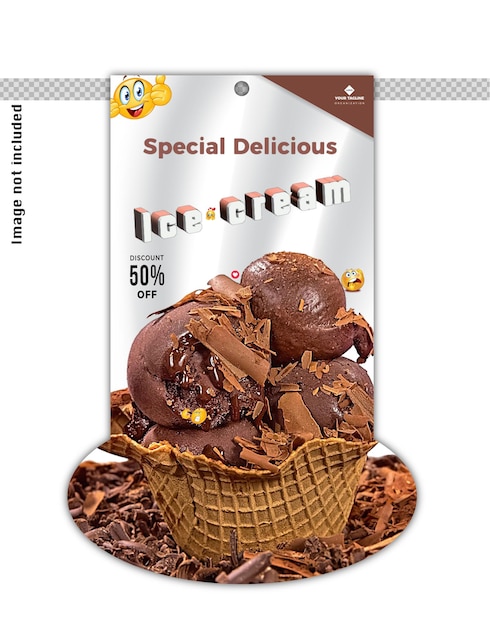 Special delicious ice cream social media banner post design template