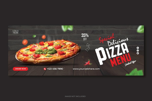 Special Delicious Pizza Menu And Restaurant Facebook Cover Template