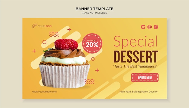 Special dessert food banner template