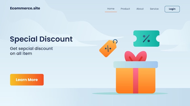 Special discount campaign for web website home homepage landing landing page banner template flyer