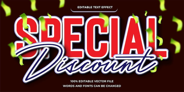 Special discount text effect, editable promotion text modern and white outline font style