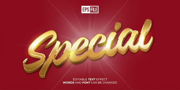 Special editable text 3d font style