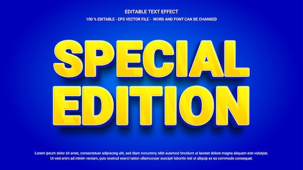 Special edition 3d style editable text effect