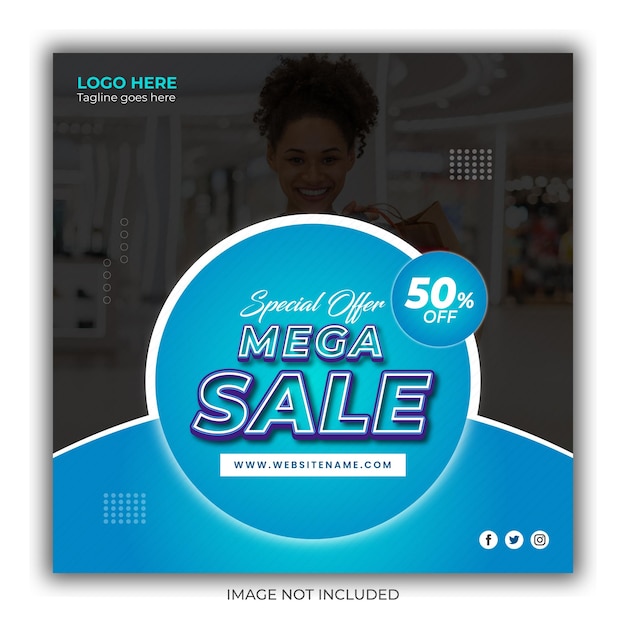 Special Fashion mega sale collection social media post template design