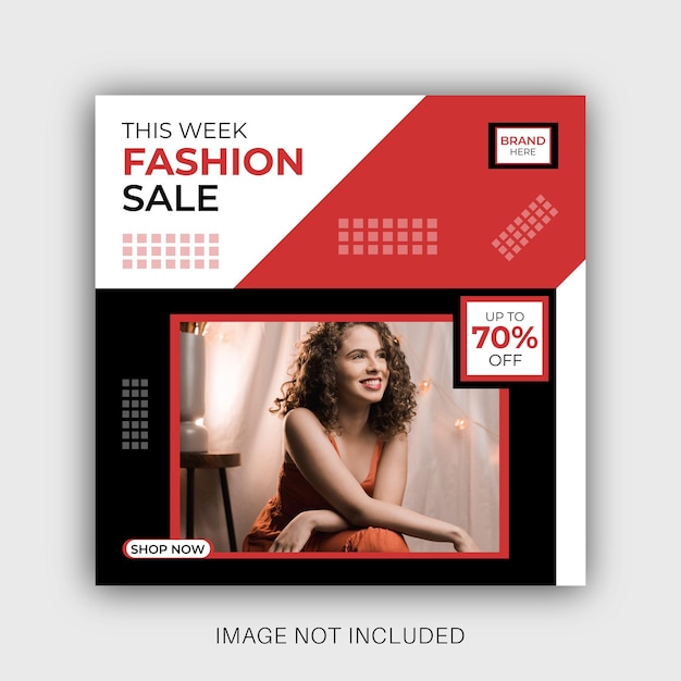 Special fashion sale social media post template design