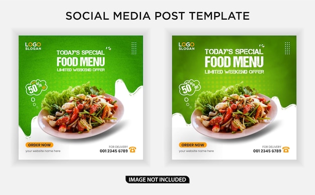 Special food menu ads banner post template