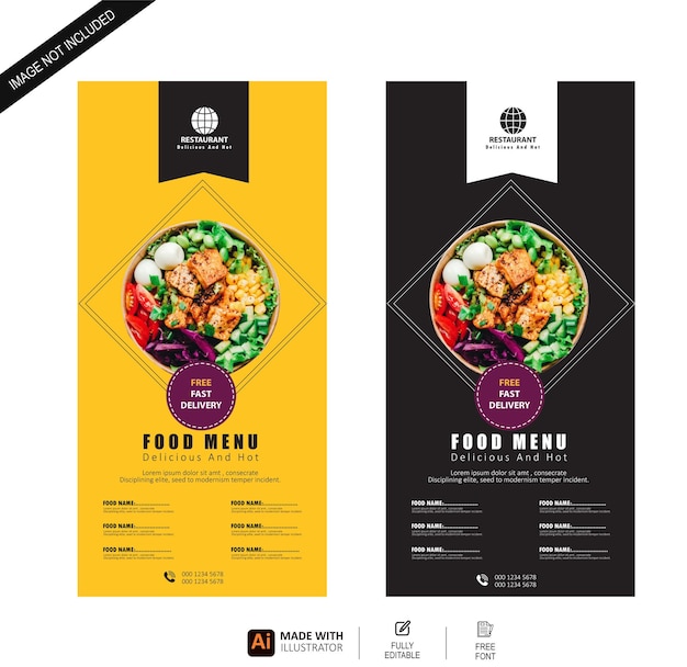 Special Food Menu Banner Template, Social Media Banner Template With  Vector Design