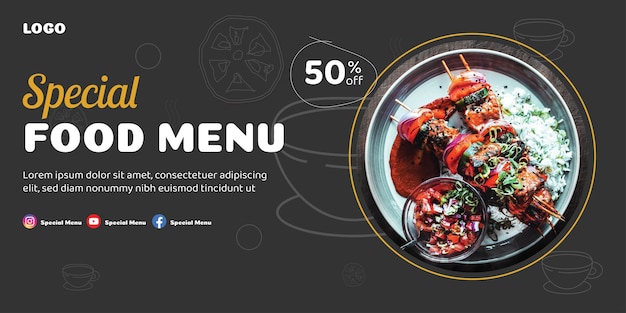 Vector special food menu banner template