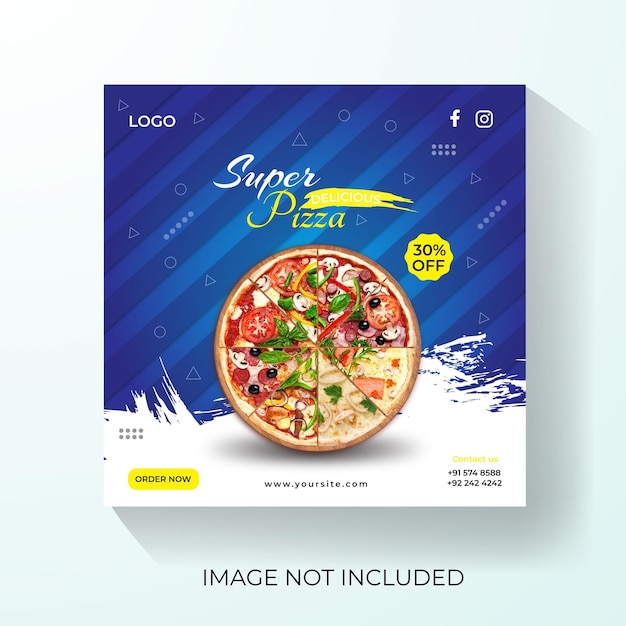 Special food menu and cheese pizza social media banner template