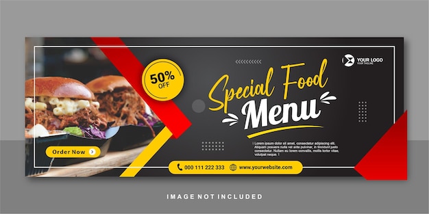 Special food menu facebook banner premium design