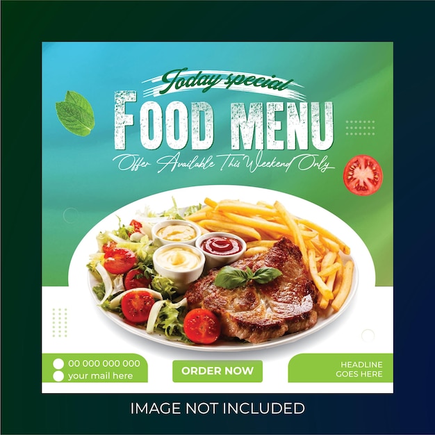 Special food menu and platter or social media banner design template Vector