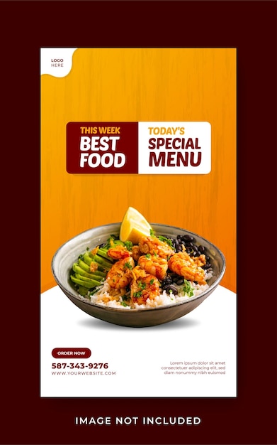 Special food menu promotion social media instagram story banner template