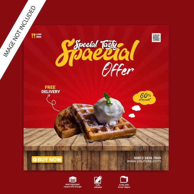 special food social media food banner design template