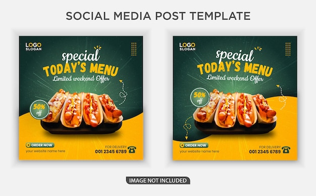 Special food web ads banner social media post