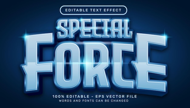 special forc blue light color 3d text effect and editable text effect