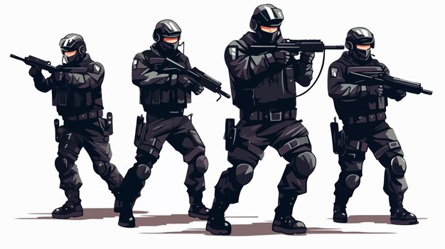 Vector special forces police cartoon vector illustration