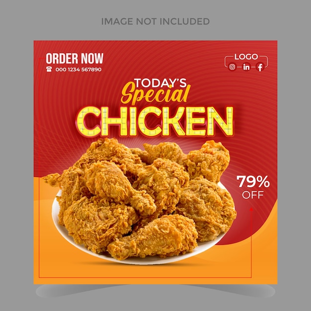 Special fried chicken template design