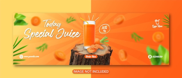 special fruit juice flyer or Instagram cover design premium vector