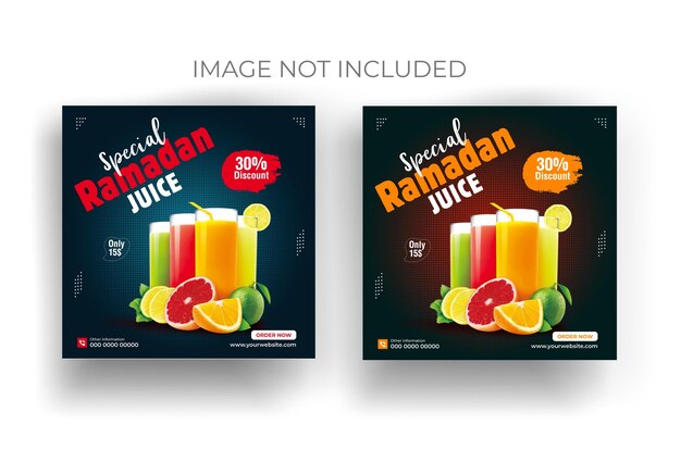 Vector special fruit juice social media post menu instagram banner template design