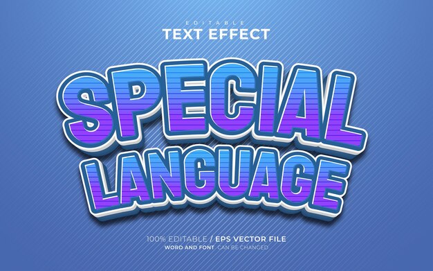 Special Language Editable Text Effect