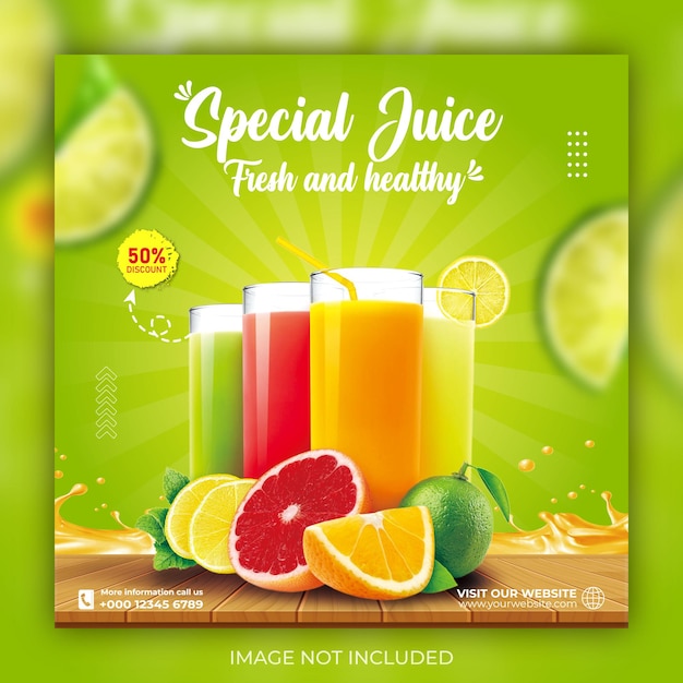 Special Lemon Drink sale social media promotion design template