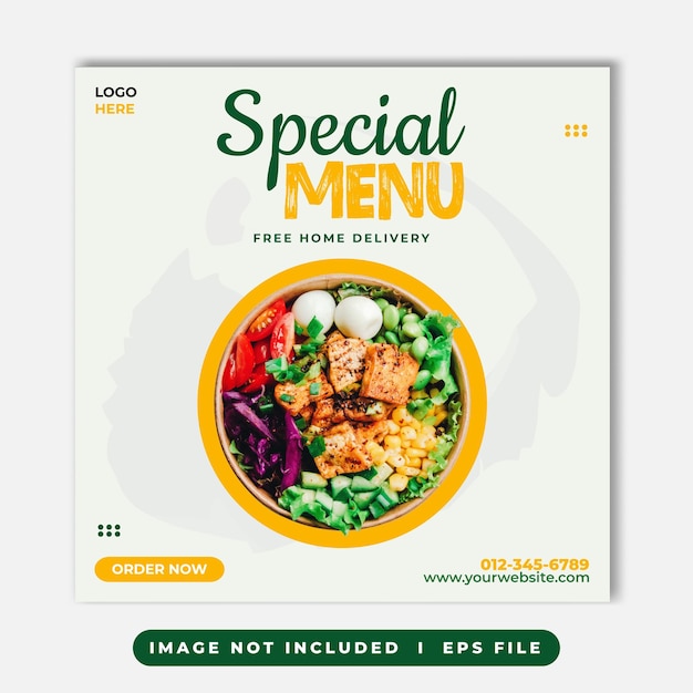 Special Menu Promotion Social Media Design Template