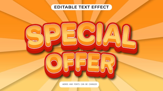 Special Offer 3D editable text effect style