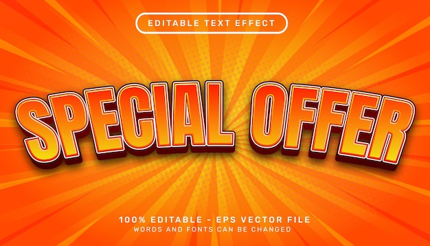 special offer 3d editable text effect template