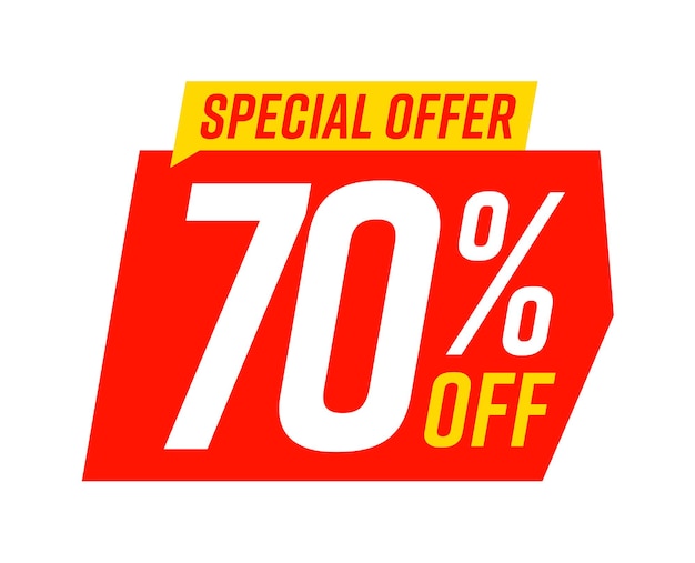 Special offer 70 percent off template red badge