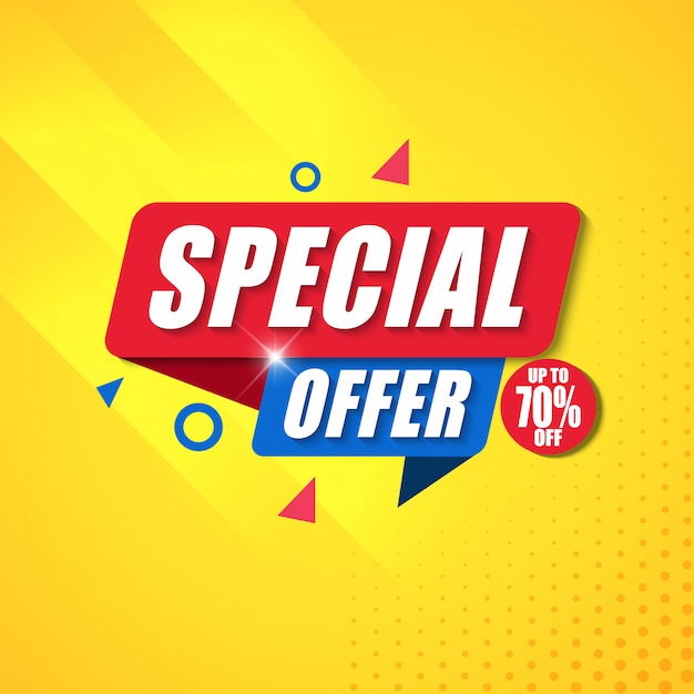 Special Offer Banner Design Template with Yellow Background