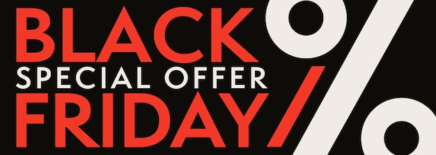 Special offer on black friday discount sale banner template.