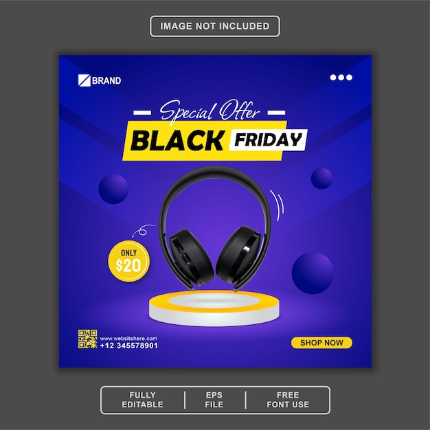 Special Offer Black Friday Social Media Post Instagram Facebook Template