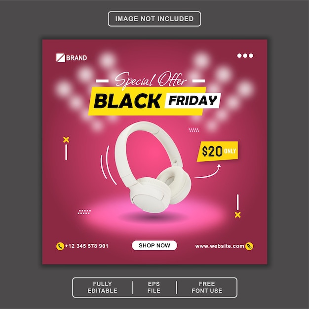 Special Offer Black Friday Social Media Post Instagram Facebook Template