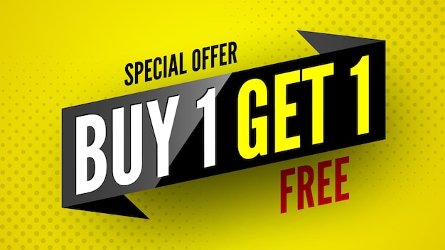 Special offer buy free get sale banner  