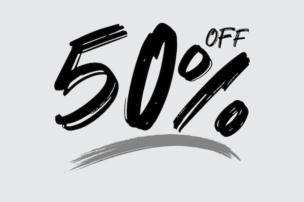 Special offer discount Hand drawn numbers of 50 percent OFF Black Friday Sale