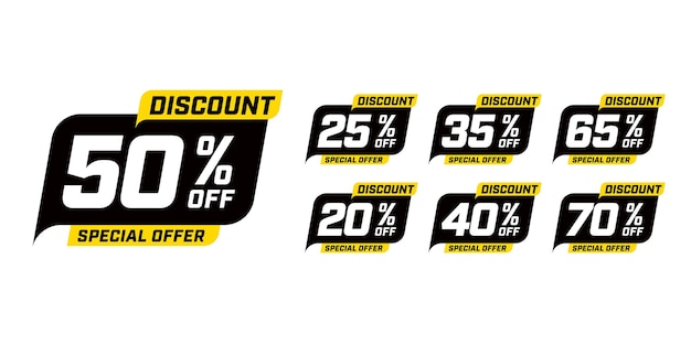 Special offer discount percent stickers set