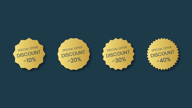 special offer discount ribbon golden label