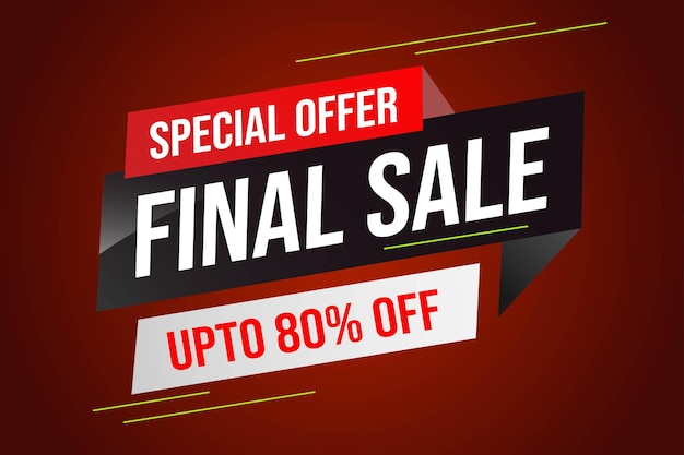 Special offer final sale tag Banner design template for marketing Special offer promotion