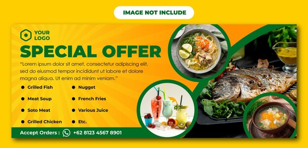 Vector special offer for good menu banner template