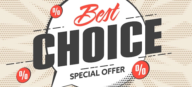 Special offer promotion banner advertising best choice