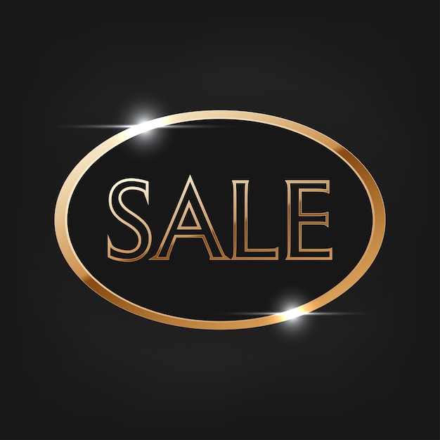 Special offer sale, golden text. Sale vector lettering of gold on black background.