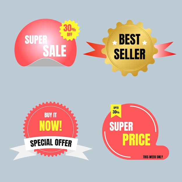 special offer sale tag price banner sign discount promotion price set