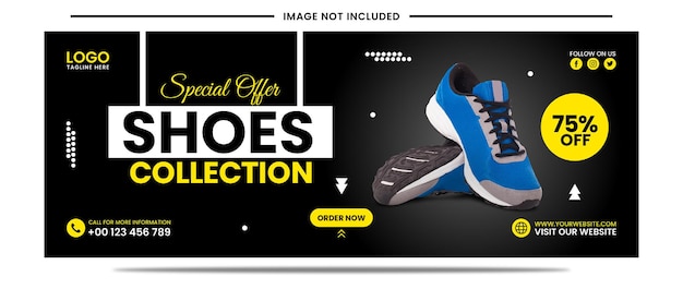 Special offer shoes collection social media banner template design