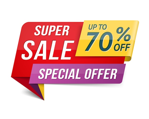 Special offer super sale banner, advertisement, promotion design